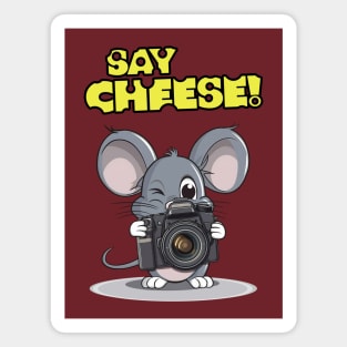 Say Cheese! – A Cute Mouse Photographer Magnet